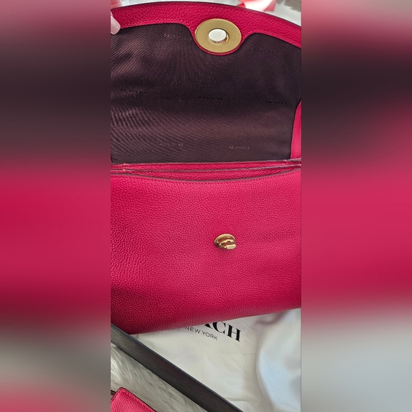 Coach Pink Leather Two Toned Cassie Bag - Picture 9 of 12